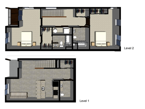 2x2.5 Townhome (1251sf)
